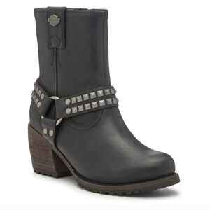 Harley-Davidson Tamori Harness Boots Black With Studded Detail Womens Size 8